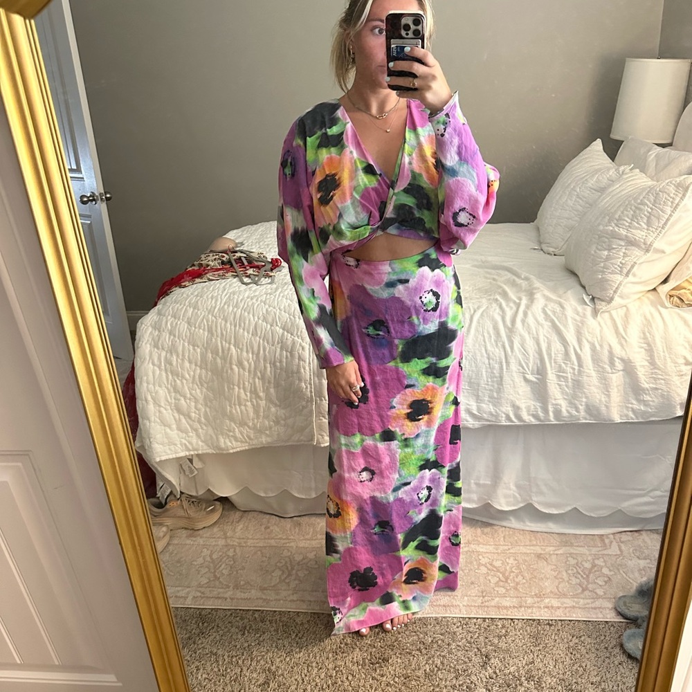 ASOS Floral Long Sleeve Maxi